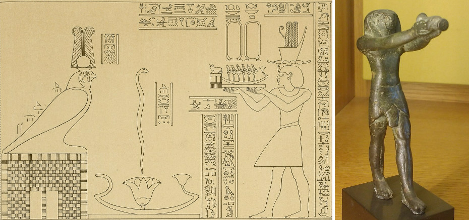 Horus God Snake Dendera Falcon Grand temple Hathor